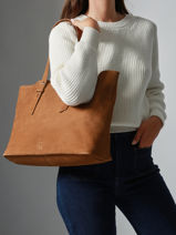 Cabas Cavalier Nubuck Cuir Etrier Beige cavalier nubuck ECAN127M-vue-porte
