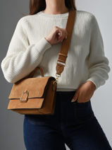 Sac Bandouli�re M Altesse Suede Etrier Beige altesse suede EASU048M-vue-porte